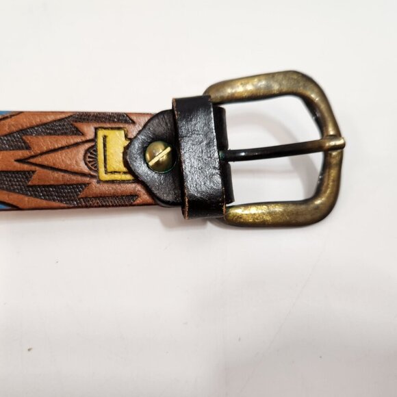Mens Leather Belt Southwest Navajo Style 42" - Picture 9 of 10